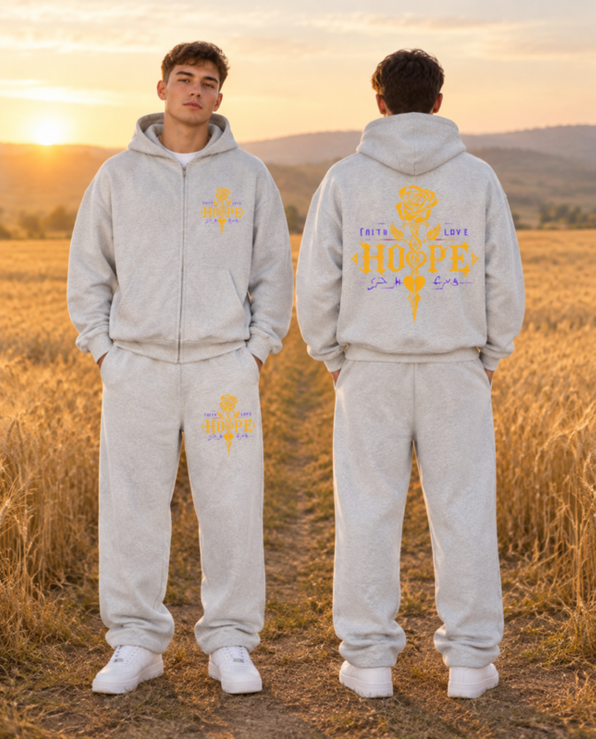 „Hope“ – Oversized Set | Zipper & Sweatpants