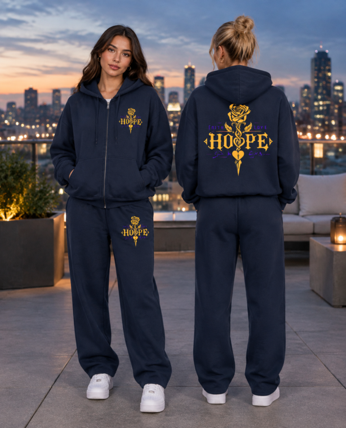„Hope“ – Oversized Set | Zipper & Sweatpants