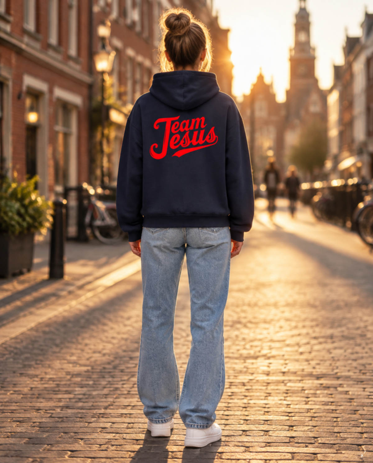 „Team Jesus“ – Oversized Zipper Hoodie | Front / Back | Unisex