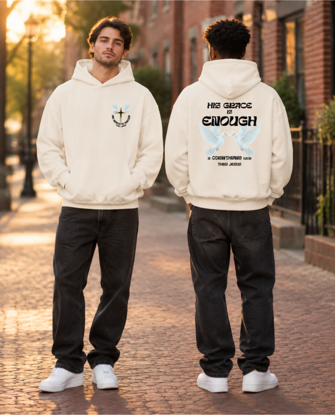 „His Grace“ – Oversized Hoodie | Unisex | Front & Back Print