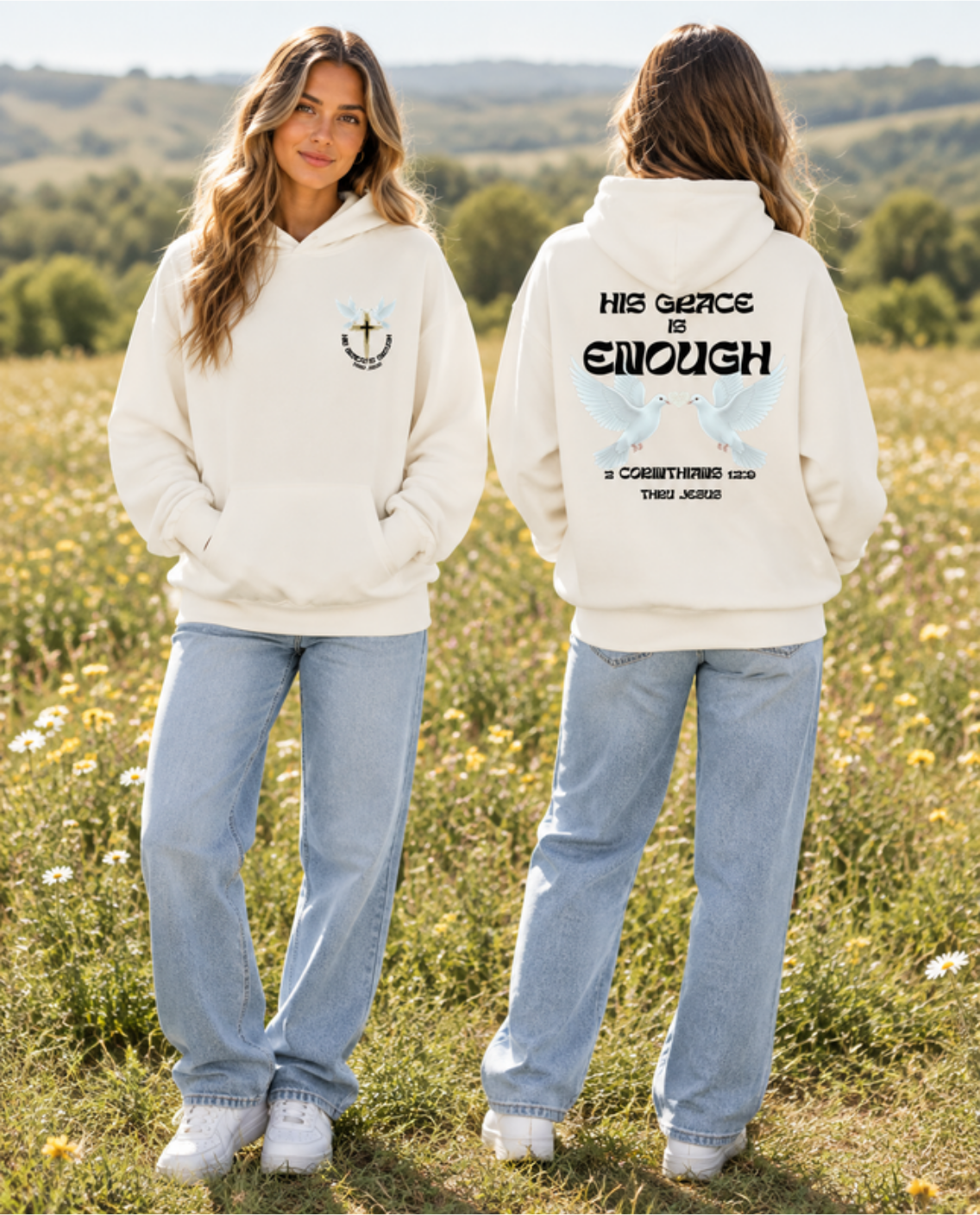 „His Grace“ – Oversized Hoodie | Unisex | Front & Back Print