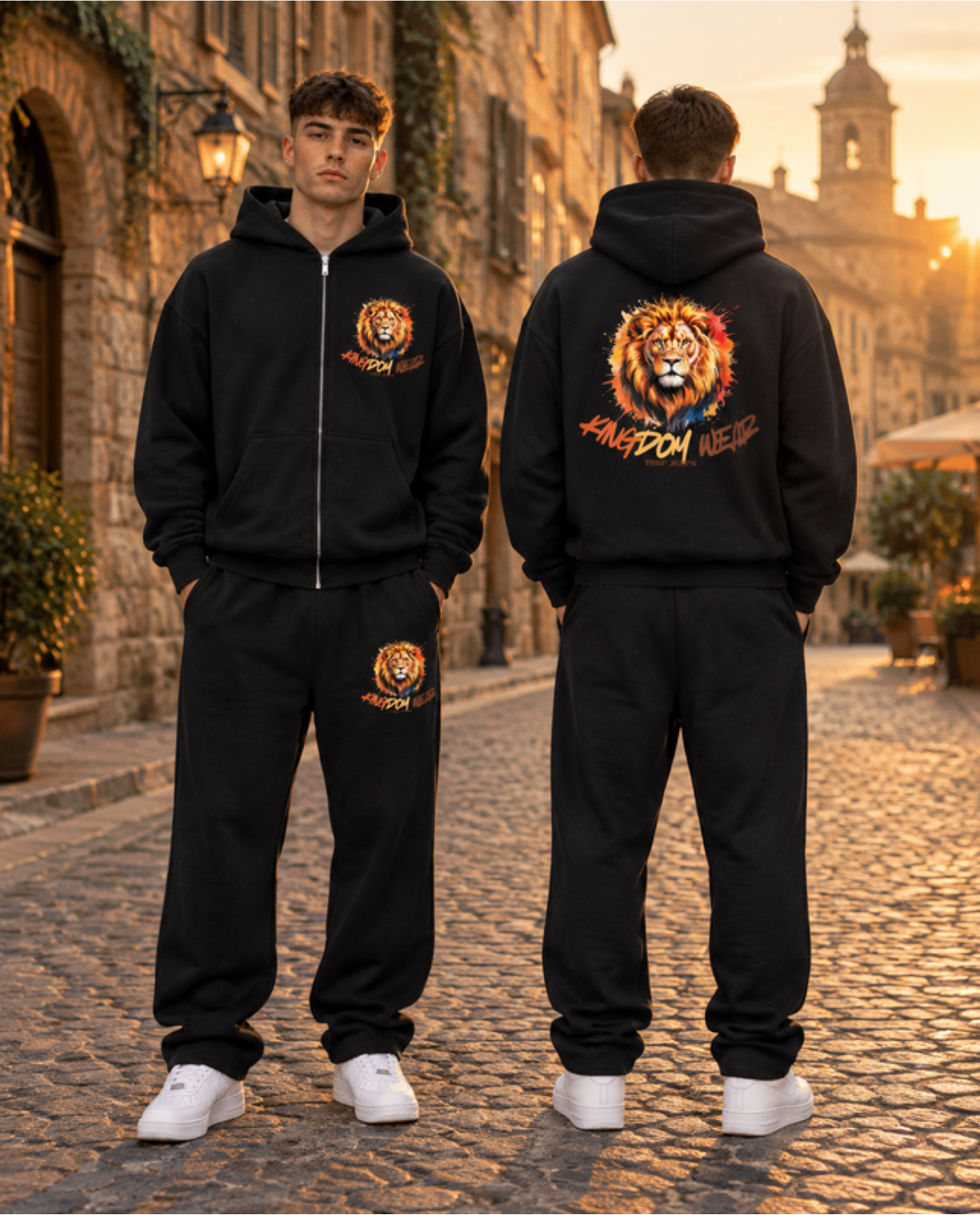 „Kingdom Wear“ – Oversized Set | Zipper & Sweatpants
