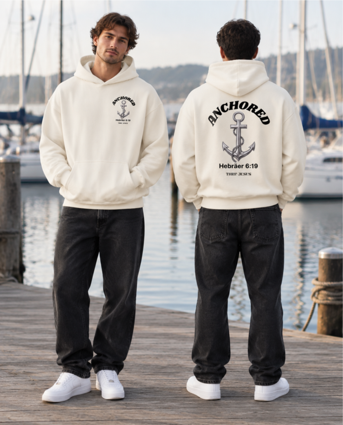 "ANCHORED" – Oversized Hoodie | Unisex | Front / Backprint