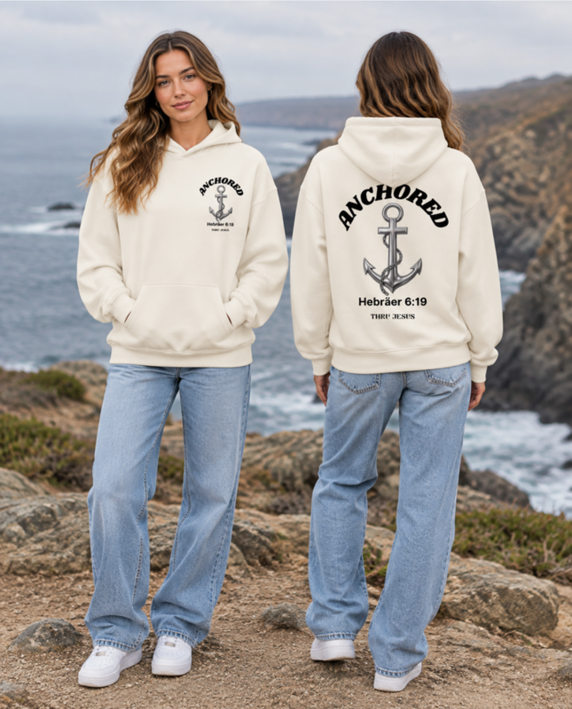"ANCHORED" – Oversized Hoodie | Unisex | Front / Backprint