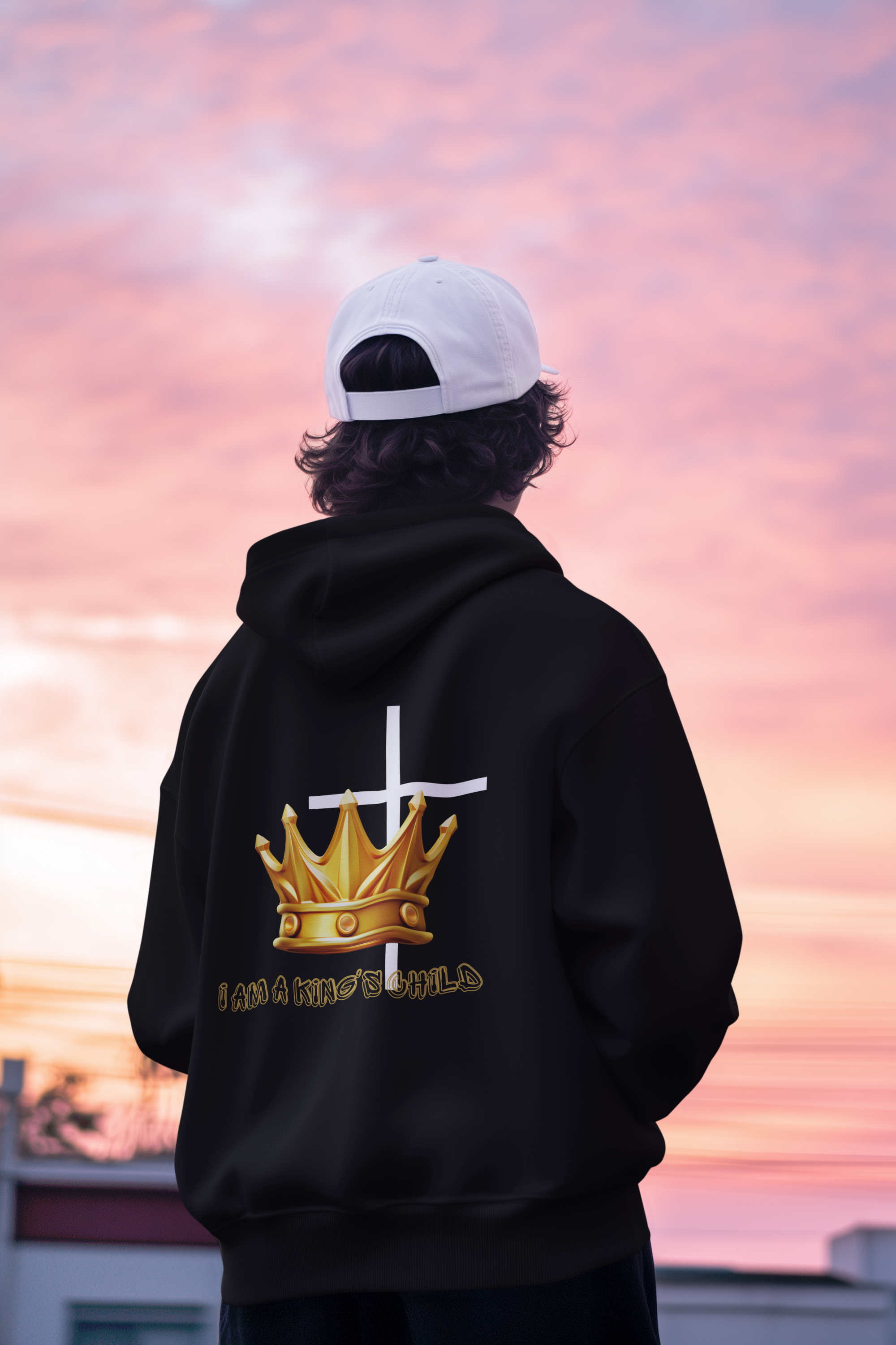 Oversized Hoodie - Backprint - I AM A KING’S CHILD