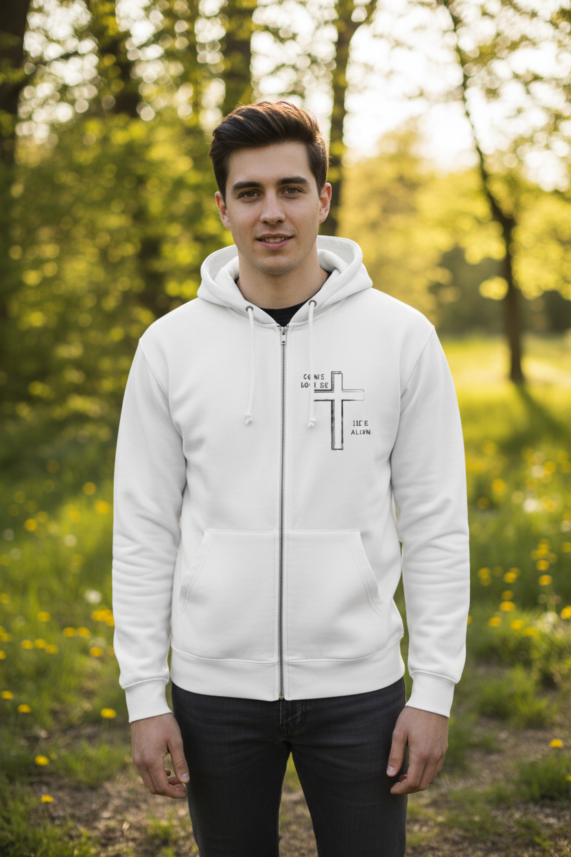 Oversized Zipper Hoodie - Don't give up...