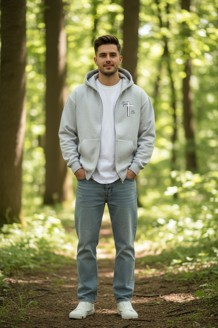 „Don't Give Up“ – Oversized Zip Hoodie | Unisex | Front & Back Print