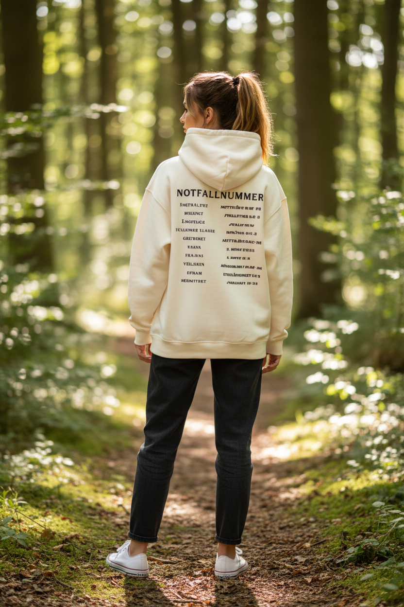 Oversized Hoodie - Backprint - Notfallnummer..