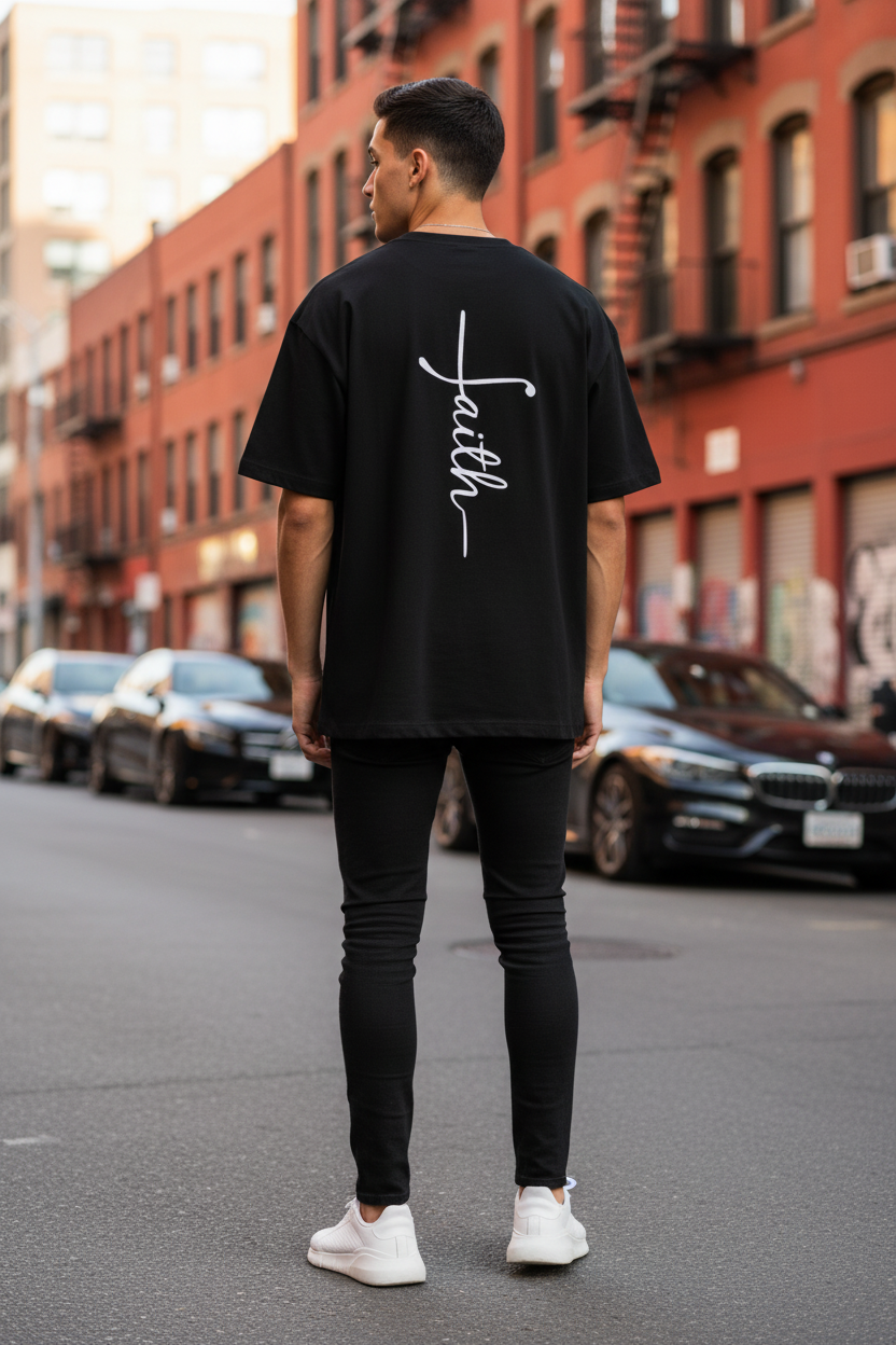 Oversized T-Shirt -faith  - Backprint