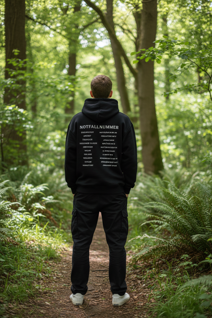 Oversized Hoodie - Backprint - Notfallnummer..