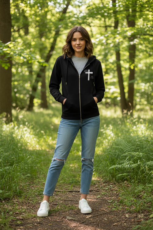 Oversized Zipper Hoodie - Don't give up...
