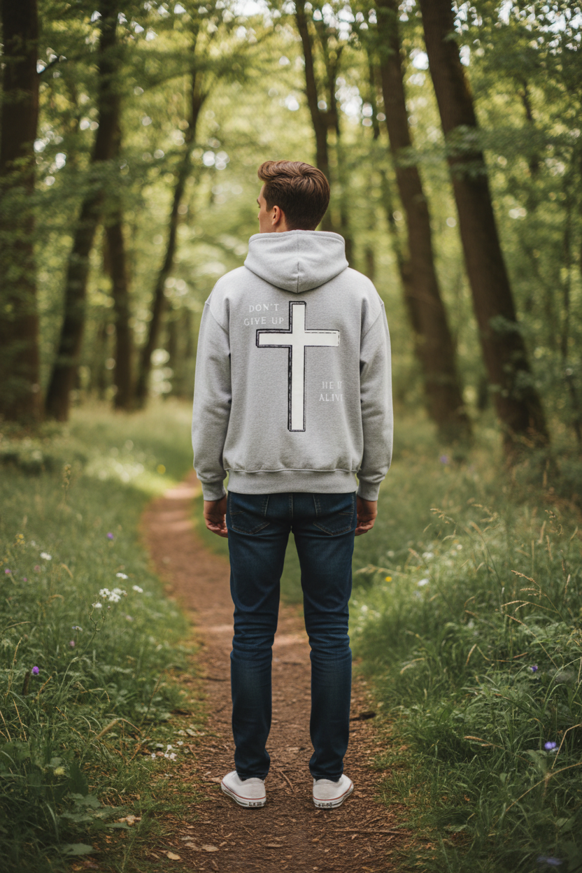 „Don't Give Up“ – Oversized Zip Hoodie | Unisex | Front & Back Print