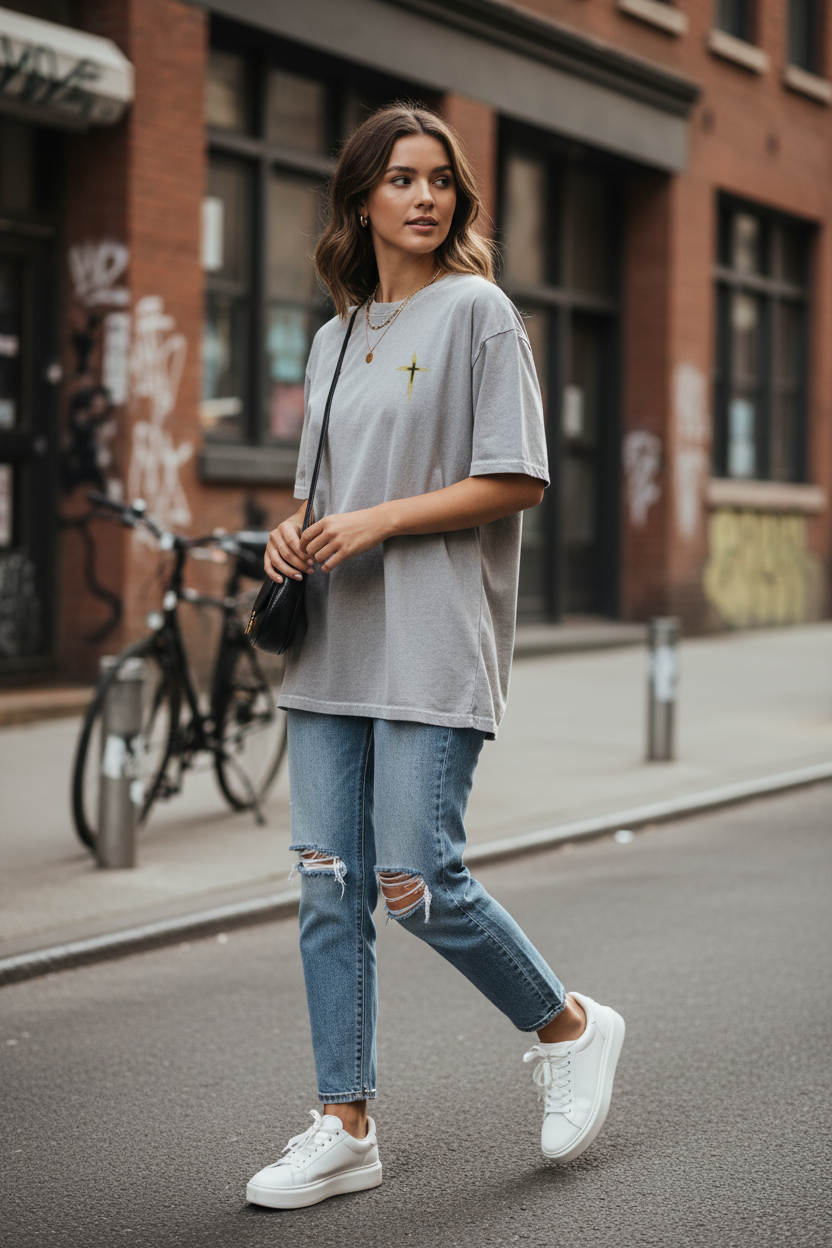 „Grace & Gratitude" – Oversized Tee | Unisex | Beidseitiger Druck