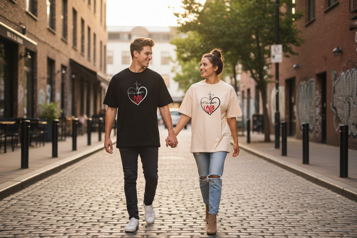 Oversized T-Shirt -faith hope love