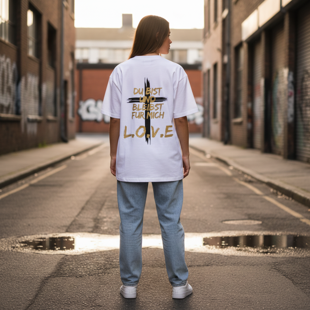 Oversized T-Shirt - Du bist..Love - Backprint