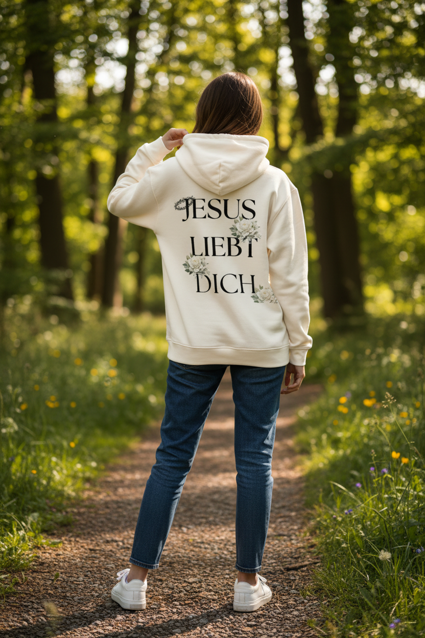 Hoodie - Backprint - Jesus liebt Dich