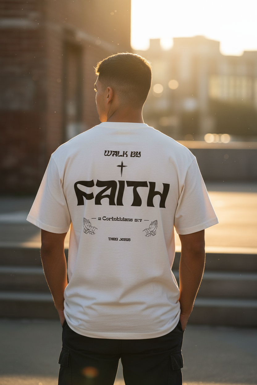 Walk by Faith – Man Back Outdoor