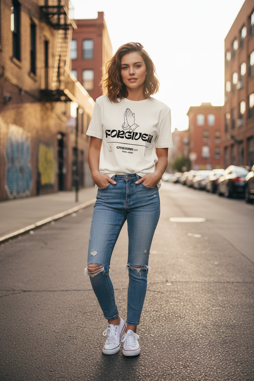 „Forgiven" – Faith Statement Tee | Unisex