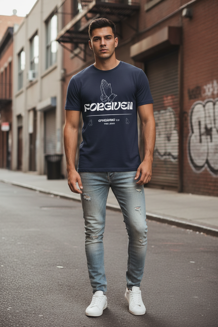 „Forgiven" – Faith Statement Tee | Unisex