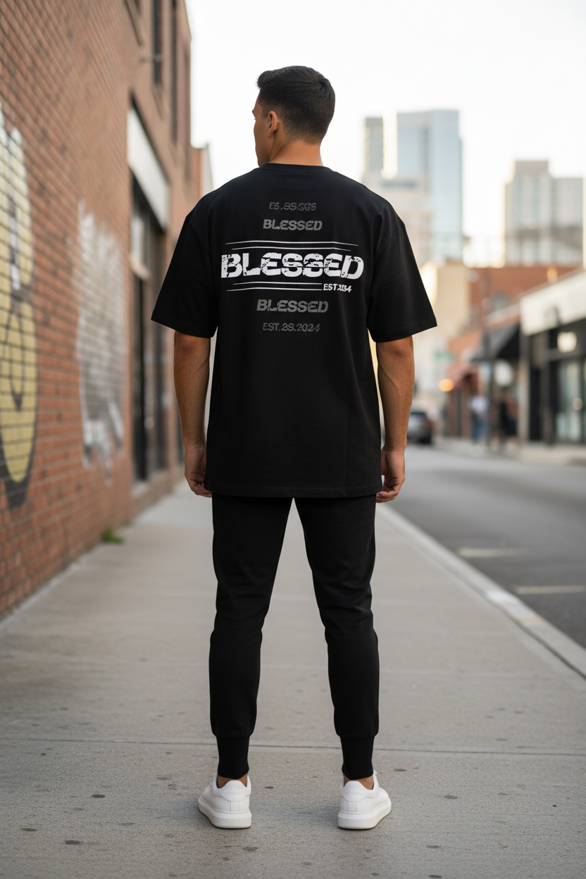 „Blessed" – Oversized Tee | Unisex | Beidseitiger Druck