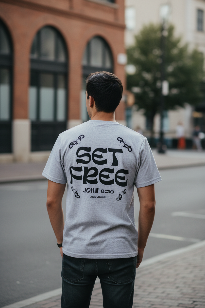 „SET FREE" – Faith Statement Tee | Unisex | Front & Back Print